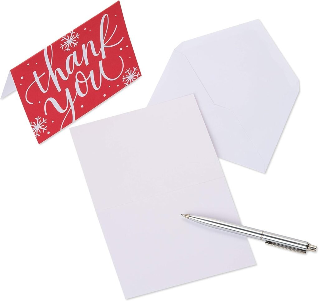 American Greetings Holiday Thank You Cards and Envelopes, Red Snowflake (25-Count)